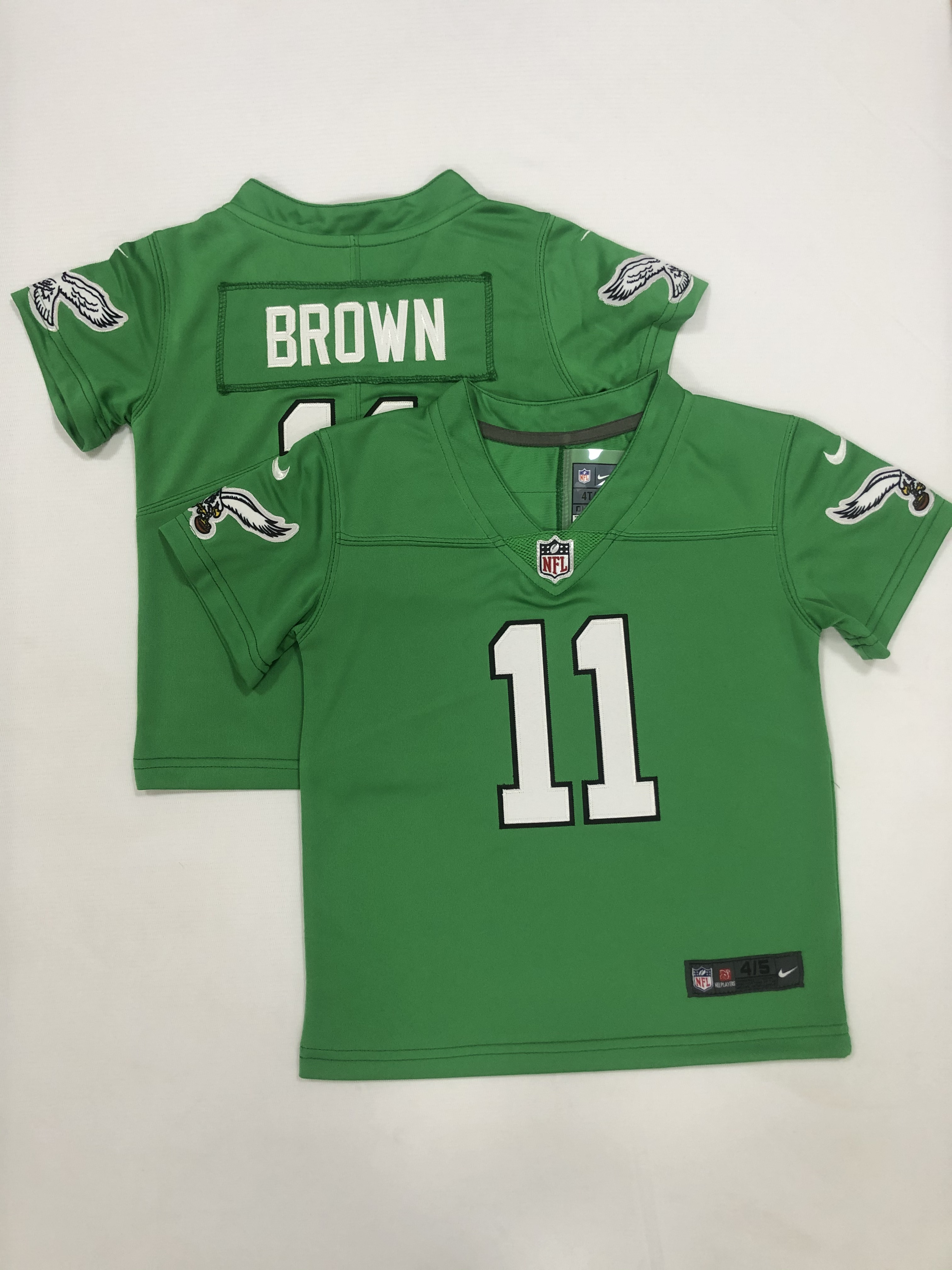 2023 Philadelphia Eagles 11 Brown Nike Green Alternate limited Toddler NFL Jersey